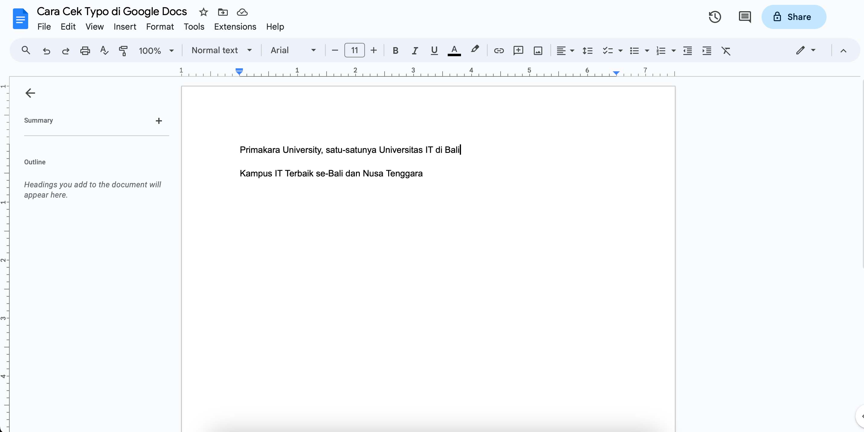 Cara Cek Typo di Google Docs Primakara University.jpg